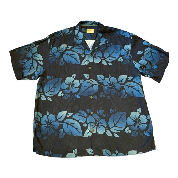 Tommy Bahama 100% Silk Tropical Short Sleeves Button Down XLX / TGT - Picture 1 of 16